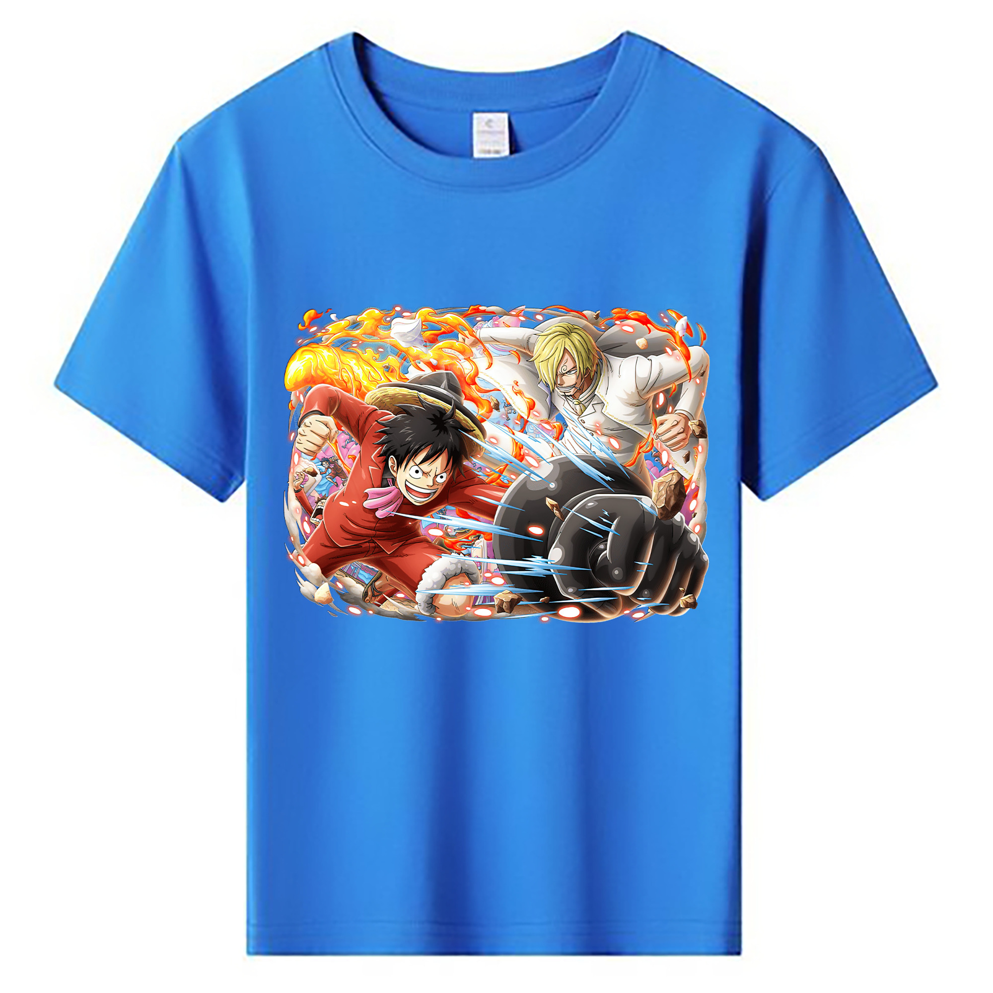 ワンピース モンキー・D・ルフィ ONE PIECE Monkey D. Luffy 綿100％キッズTシャツ（フロントプリント）